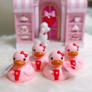 Target Bullseye's Valentines Rubber Duck Light Pink holding Stanley Set of 4
